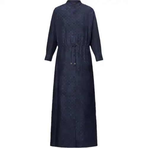 LOUIS VUITTON SS25 Long Sleeved Dress Women's Indigo