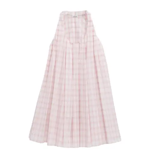 LOEWE Checked Flared Midi Dress