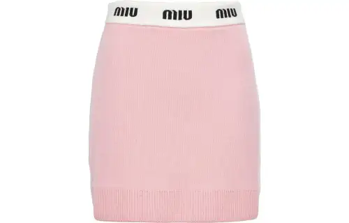 【Previous Season】logo-jacquard wool miniskirt