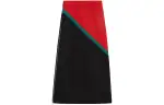 GUCCI Color Blocked A Line Midi Skirt