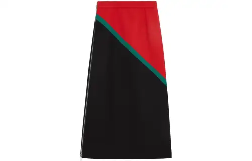 GUCCI Color Blocked A Line Midi Skirt