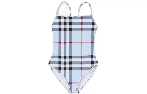 Burberry Check Stretch Nylon Swimsuit 'Pale Blue'