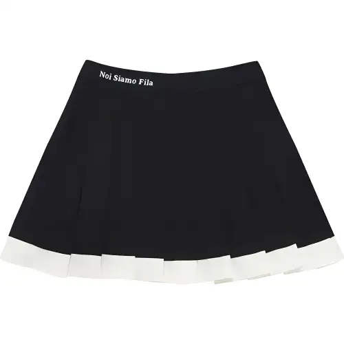 FILA FUSION Fila Fashion Brand QR Series Fashionable Pleated Woven Casual Skirt Women's Black