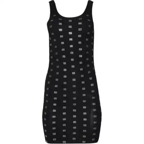 Balenciaga Uw Strass Tank Top 'Black/Silver'
