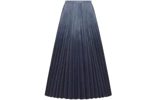 DIOR Casual Long Skirts Women's Blue Moderate Mid Length Pleated Skirt