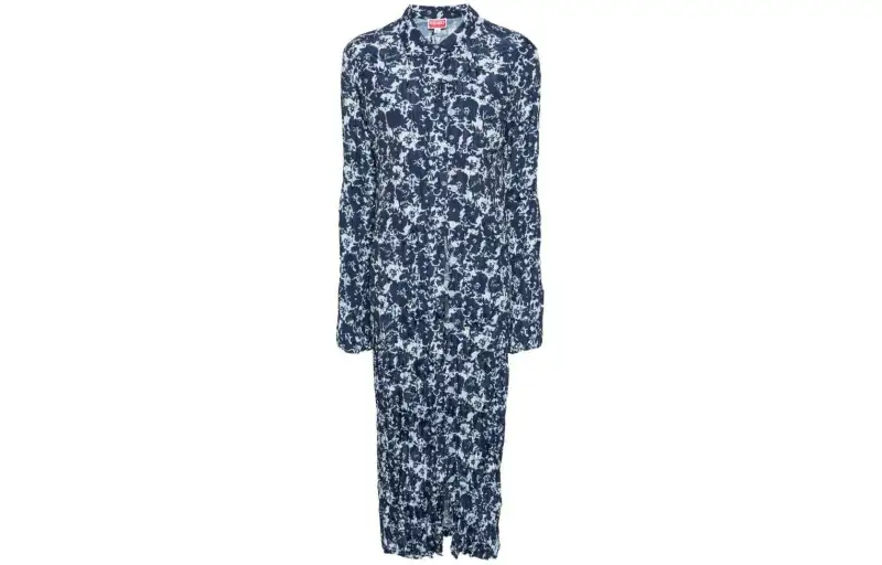 KENZO SS24 Long Sleeved Dress Women's Blue