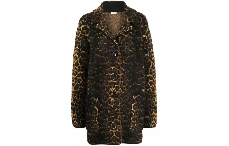 SAINT LAURENT Coats Women's Umber Lapel Moderate Straight Fit