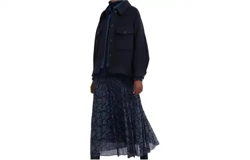 UNIQLO Casual Long Skirts Women's Dark Blue 68 Moderate Mid Length Other