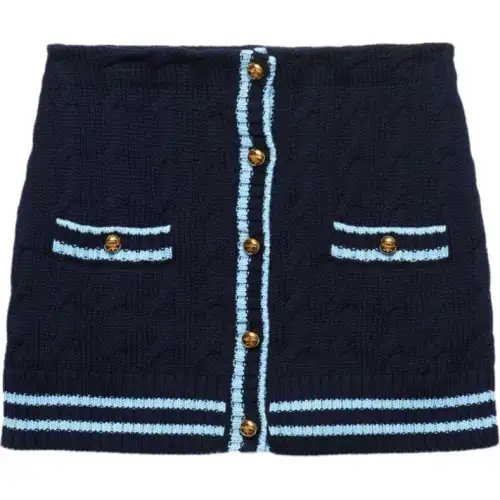 PRADA SS24 Casual Short Skirts Women's Midnight Blue