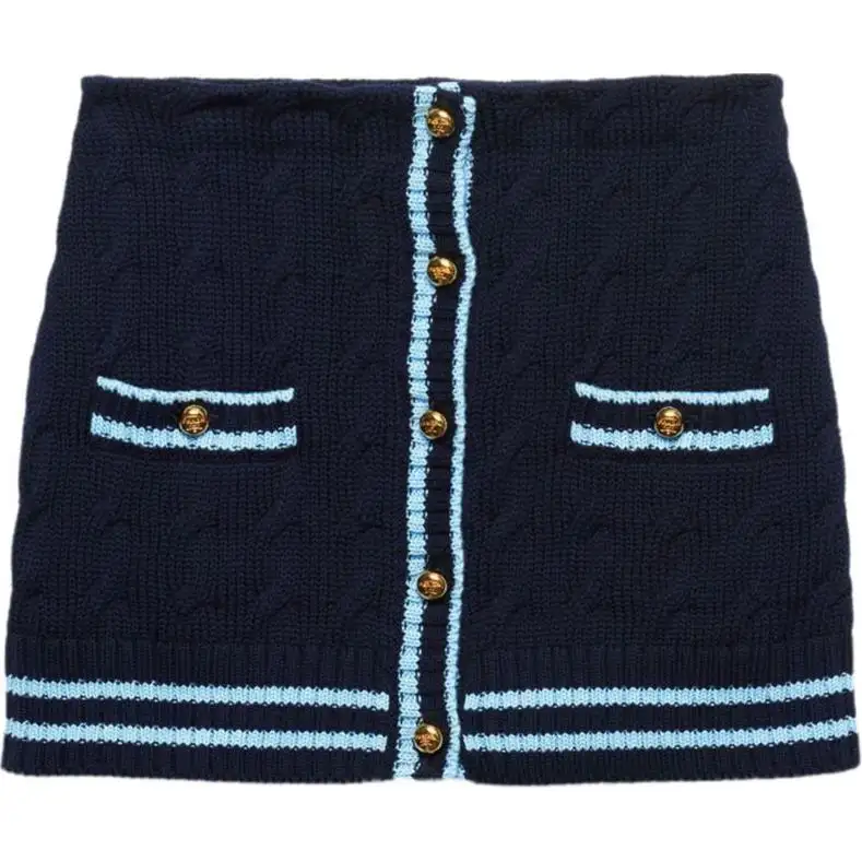 PRADA SS24 Casual Short Skirts Women's Midnight Blue
