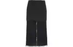 PRADA Mid Rise Embellished Tulle Midi Skirt