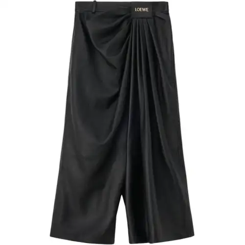 LOEWE SS25 Leather Pants Women's Black