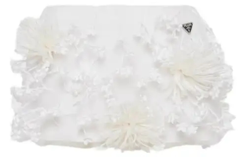 Prada embroidered organza miniskirt