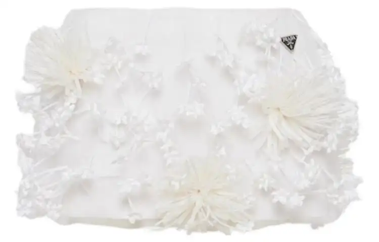 Prada embroidered organza miniskirt
