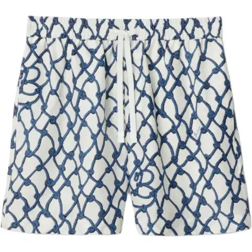 Burberry Allover Knot Printed Drawstring Shorts