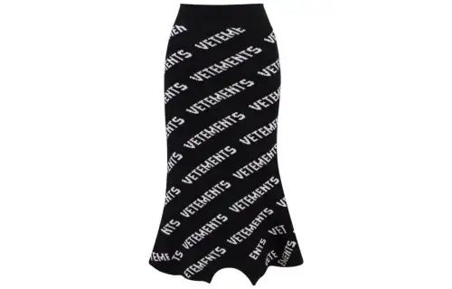 Vetements Casual Long Skirts Women's Black Mid Length Other