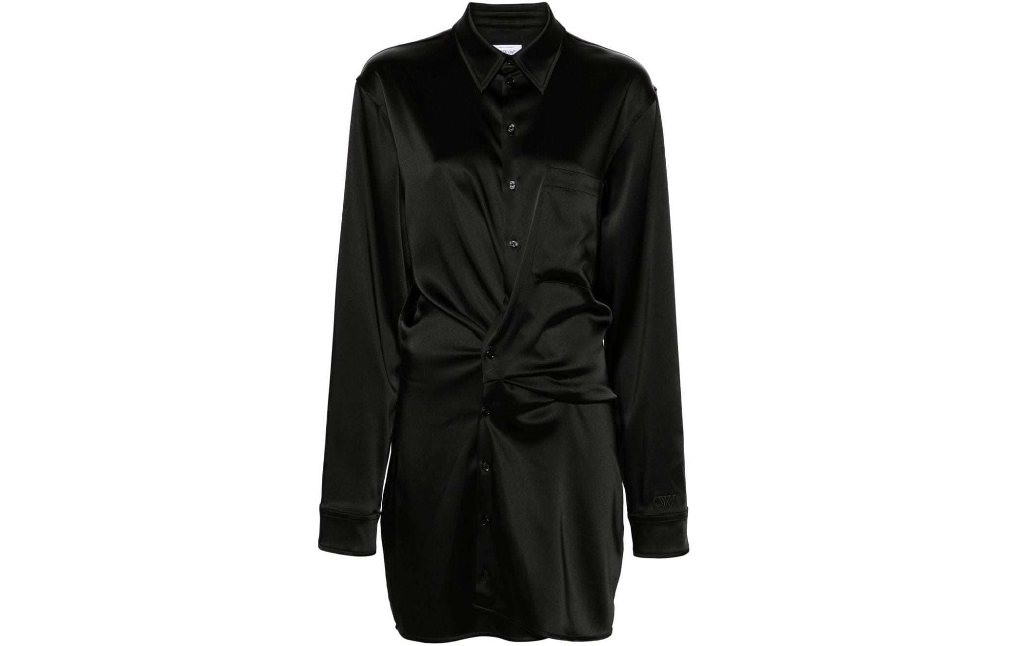 OFF WHITE Twisted Satin finish Shirt Dress