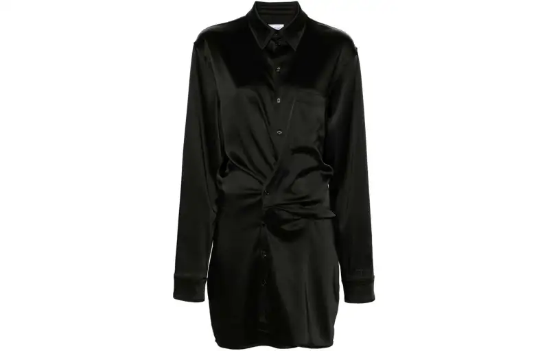 OFF WHITE Twisted Satin finish Shirt Dress