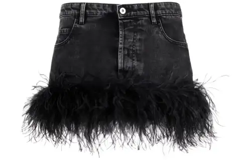 MIU MIU Short black denim skirt