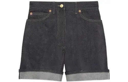 GUCCI Denim Shorts Women's Dark Blue Moderate Other