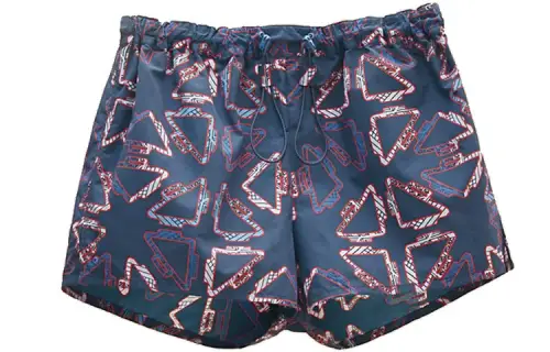 HERMES Beach Shorts Women's Marine Blue Moderate Straight Fit Pants