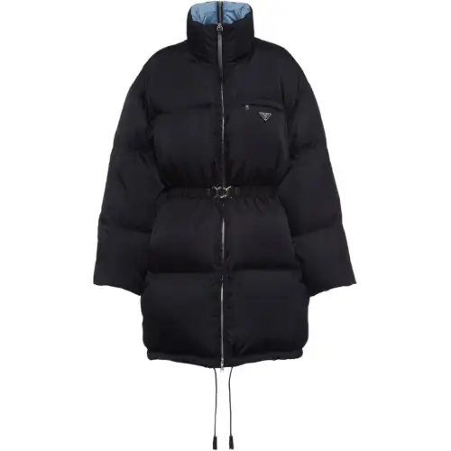 Prada triangle-logo down coat