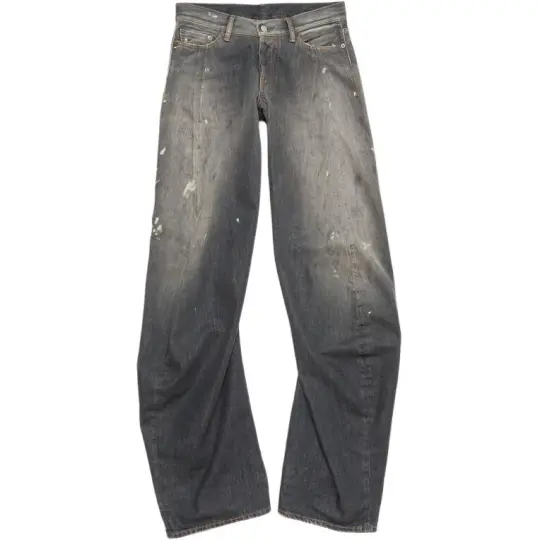 Acne Studios Logo Patch Wide Leg Jeans