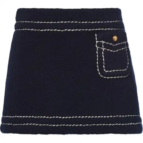 PRADA Casual Short Skirts Women's Marine Blue