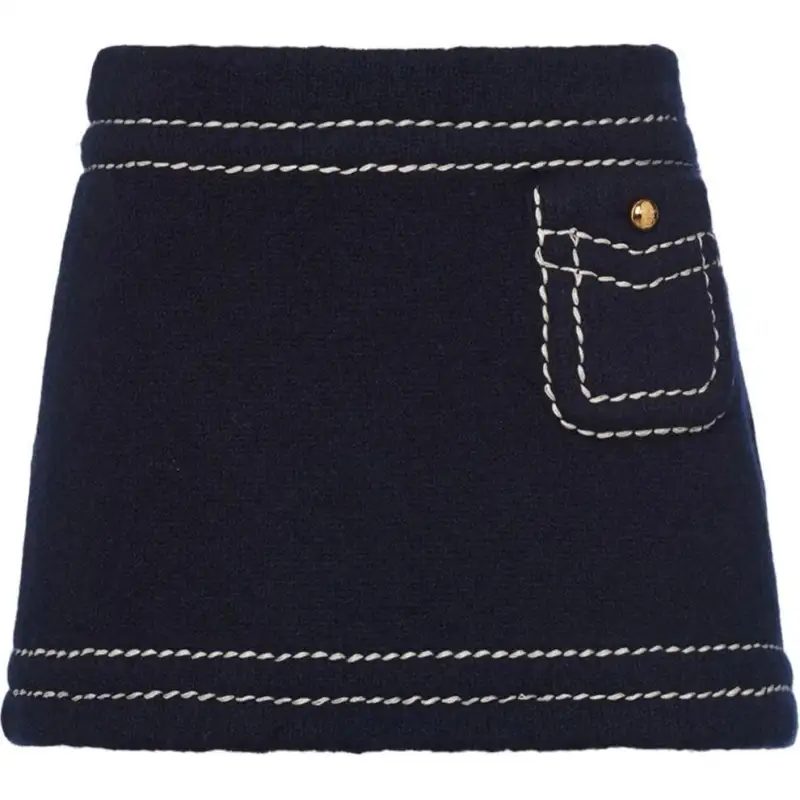PRADA Casual Short Skirts Women's Marine Blue