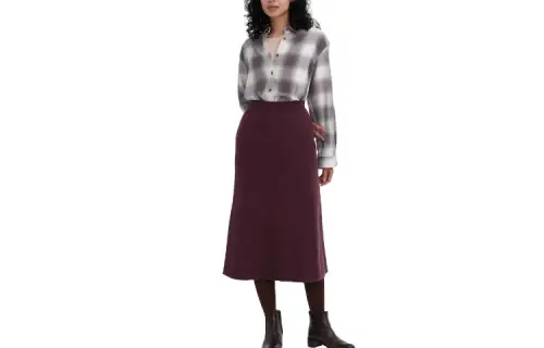UNIQLO Casual Long Skirt Women's Burgundy