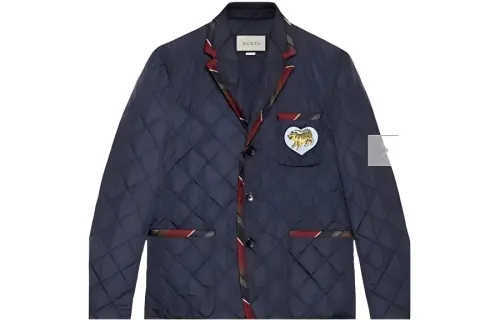GUCCI Jackets Men's Blue Lapel Moderate Other