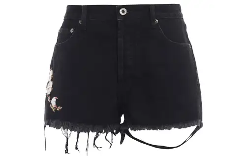 OFF-WHITE SS21 flower embroidered denim shorts for women