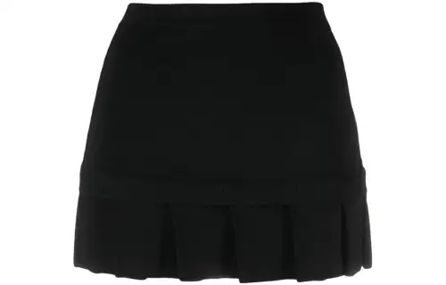 OFF-WHITE High Waist Pleated-Hem Skirt
