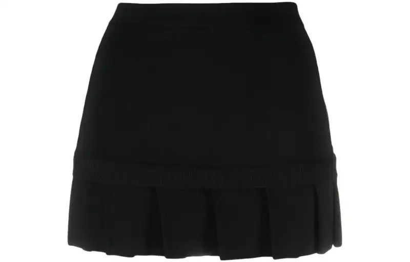 OFF-WHITE High Waist Pleated-Hem Skirt