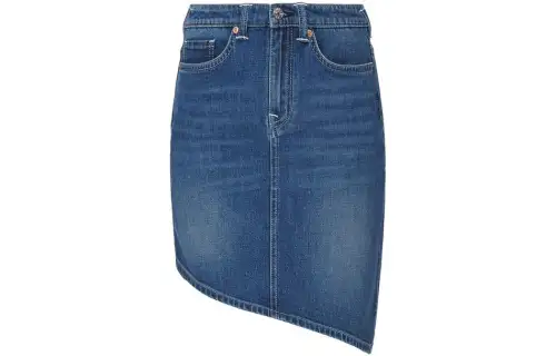 EVISU Denim Short Skirts Women's Blue Moderate Mid Length A Line Skirt