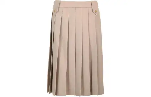 MIU MIU Pleated Gabardine Wool Skirt