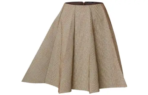 LOUIS VUITTON 3D Pleat Prince Of Wales Skirt
