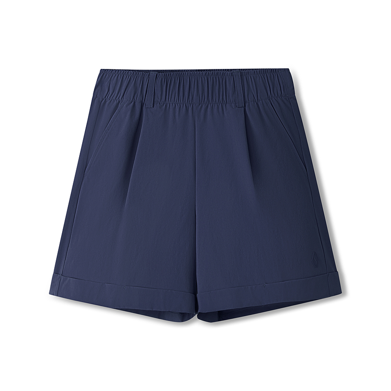 Skechers Skechers SS25 DIA-S series comfortable, quick-drying and versatile five-point casual shorts for women, captain blue-01KA