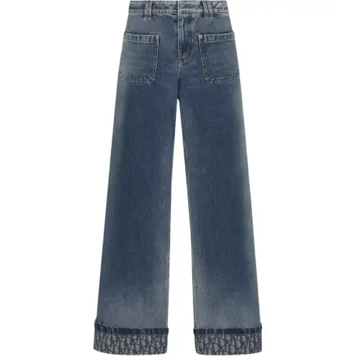 DIOR FW24 Flared Jeans Women's Blue