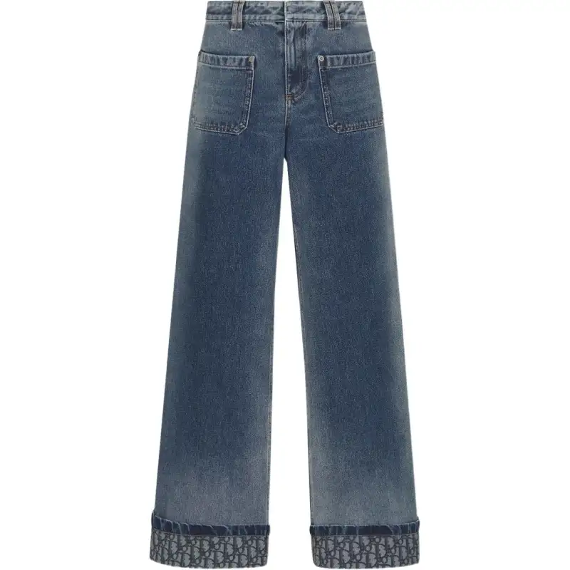 DIOR FW24 Flared Jeans Women's Blue