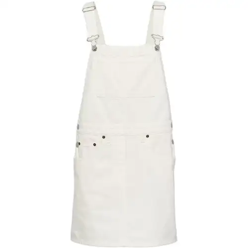 PRADA Triangle-Logo Denim Overall Mini-Dress
