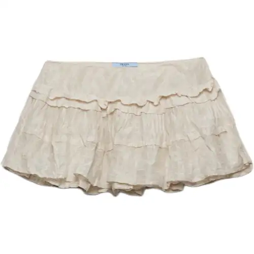 Prada crinkled ruffled miniskirt