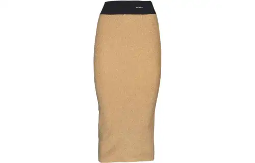 PRADA Casual Long Skirts Women's Khaki Moderate Mid Length Bodycon Skirt