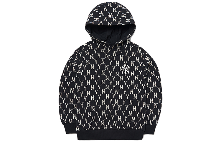 MLB Sweatshirt MONOGRAM presbyopia series hoodie casual letter ruffle collar pullover black children's style