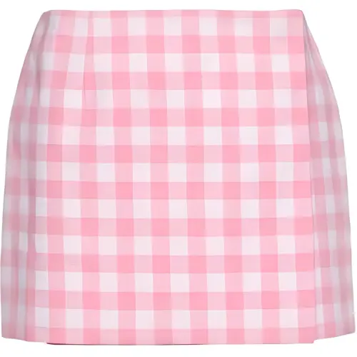 【Previous Season】gingham-check wraparound miniskirt