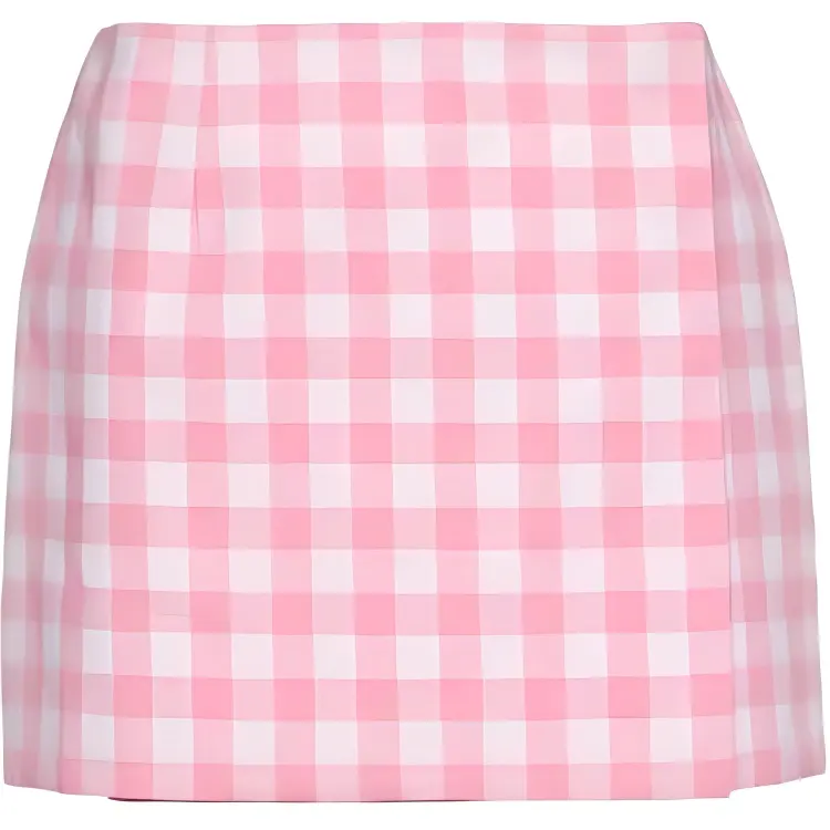 【Previous Season】gingham-check wraparound miniskirt