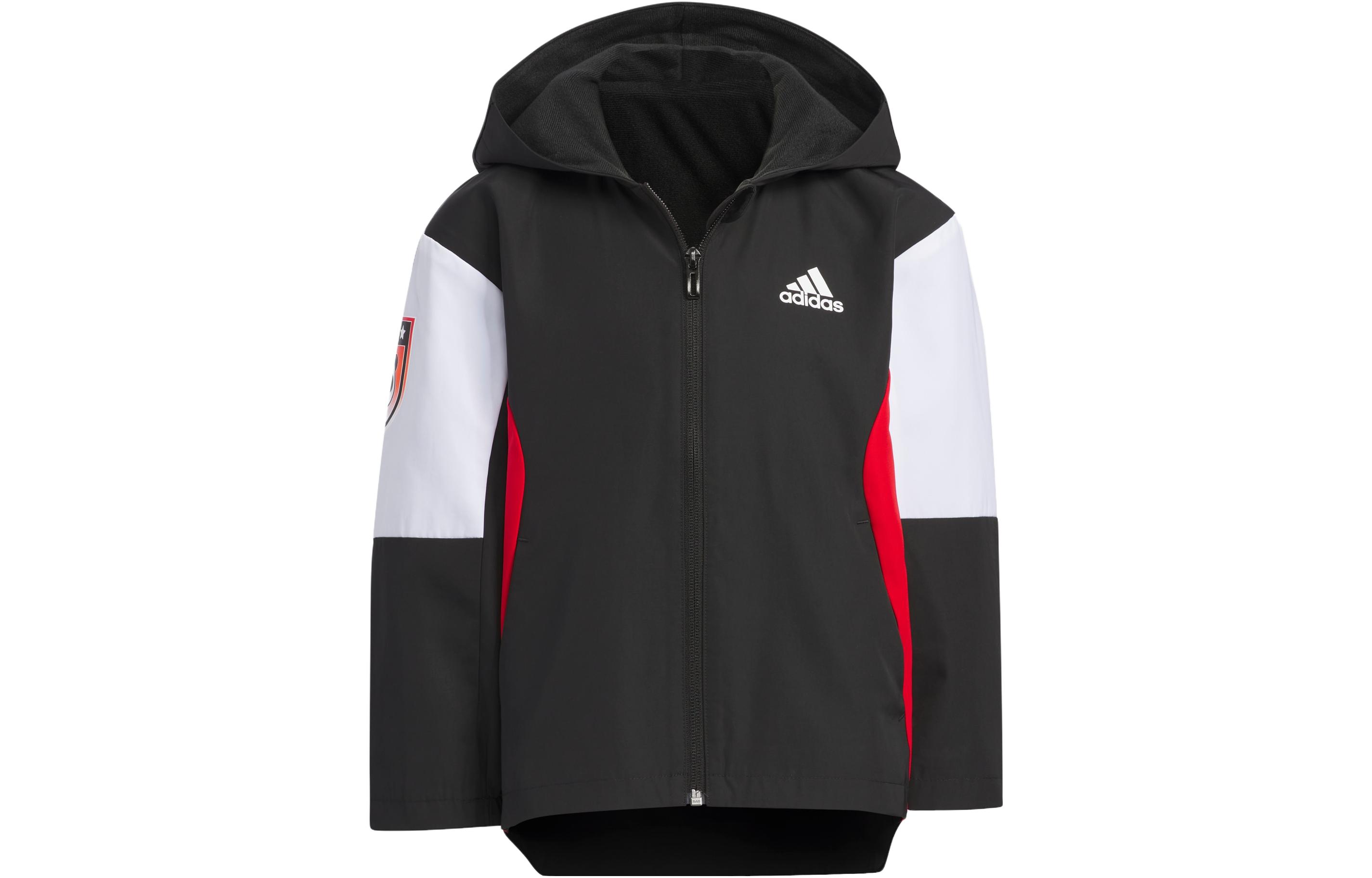 Детская куртка adidas с капюшоном (черная)