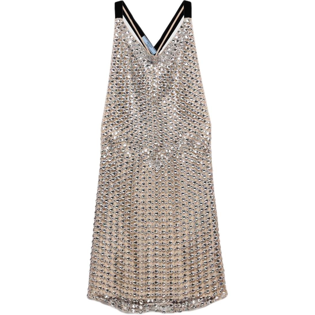 PRADA FW24 Slip Dress Women's Crystal