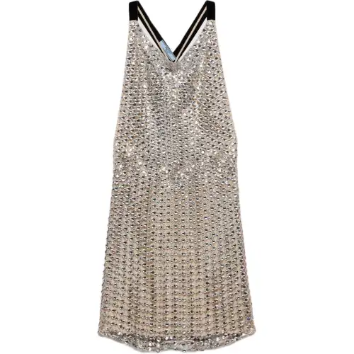 PRADA FW24 Slip Dress Women's Crystal
