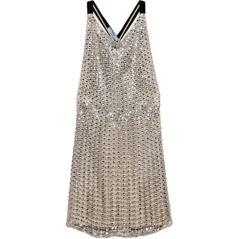 PRADA FW24 Slip Dress Women's Crystal